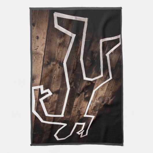 Misdaadscène dode man op de vloer theedoek (Verticaal)