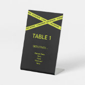 Misdaadscène Tafelnummers Verjaardag Reclamebord Met Voetstuk (Voorkant)