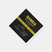 Misdaadscène Verjaardagsfeest met gele politieband Servet (Hoek)