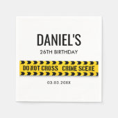 Misdaadscène Verjaardagsfeest met gele politieband Servet (Voorkant)