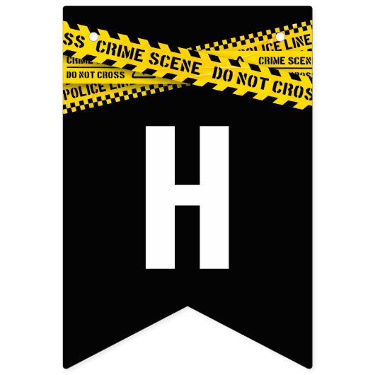 Misdaadscène Verjaardagsfeest met gele politieband Vlaggetjes (Tweede vlag)