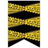 Misdaadscène Verjaardagsfeest met gele politieband Vlaggetjes (Eerste vlag)