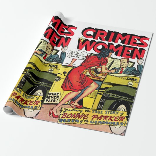 Misdaden door vrouwen Bonnie Parker  Comics Wrapp Cadeaupapier (Uitgerold)