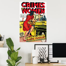 Misdaden door vrouwen_Bonnie Parker Vintage Comics Poster