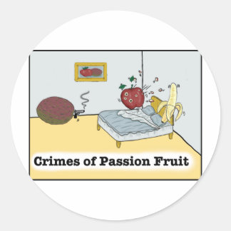 Misdaden van Passion Fruit Zazzle Ronde Sticker