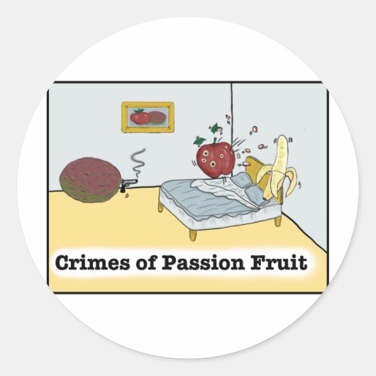 Misdaden van Passion Fruit Zazzle Ronde Sticker (Voorkant)