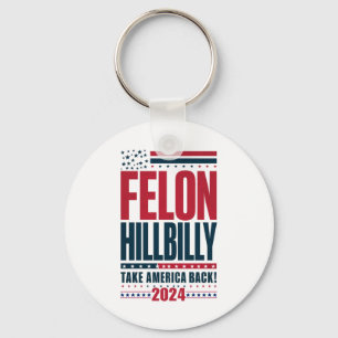 Misdadiger Hillbilly 2024 Trump Vance 2024 Verkiez Sleutelhanger