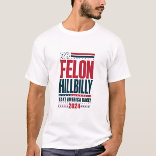 Misdadiger Hillbilly 2024 Trump Vance 2024 Verkiez T-shirt