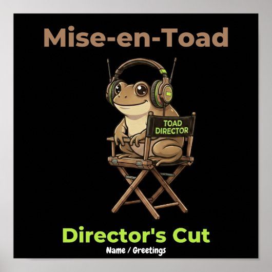 Mise-en-Toad Director's Cut Cinema Pun Toad Kunst Poster (Voorkant)