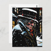 Miser Mister Ebenezer Scrooge Victoriaans Kerstmis Briefkaart (Voorkant / Achterkant)