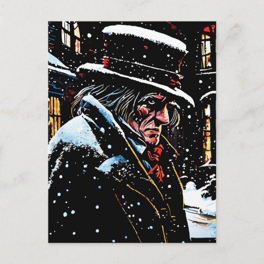 Miser Mister Ebenezer Scrooge Victoriaans Kerstmis Briefkaart (Voorkant)