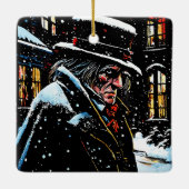 Miser Mister Ebenezer Scrooge Victoriaans Kerstmis Keramisch Ornament (Achterkant)