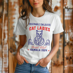 Miserable Childless Cat Ladies voor Kamala 2024 T-shirt
