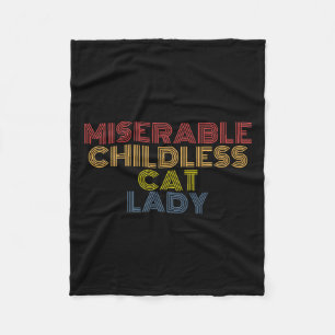 Miserable Kinderloze Cat Lady Retro Vintage Fleece Deken