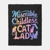 Miserable kinderloze kat dame fleece deken (Voorkant)