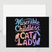 Miserable kinderloze kat dame kaart (Voorkant / Achterkant)
