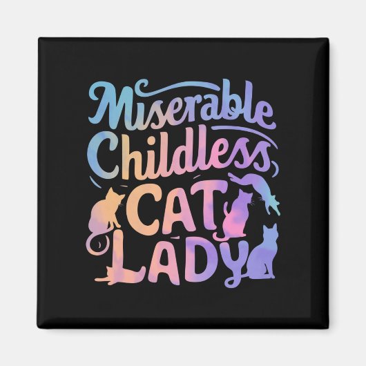 Miserable kinderloze kat dame magneet (Voorkant)