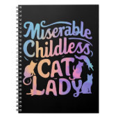 Miserable kinderloze kat dame notitieboek (Voorkant)