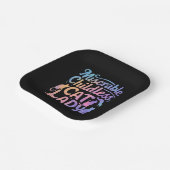 Miserable kinderloze kat dame papieren bordje (Gebogen)