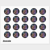 Miserable kinderloze kat dame ronde sticker (Vel)