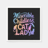 Miserable kinderloze kat dame servet (Voorkant)