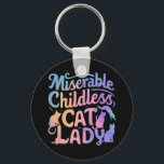 Miserable kinderloze kat dame sleutelhanger<br><div class="desc">Miserable kinderloze kat dame</div>