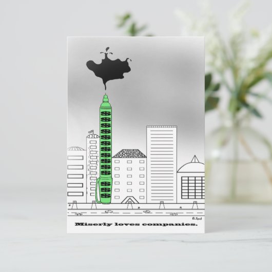 Miserly verliest bedrijven bedankkaart (Staand voorkant)