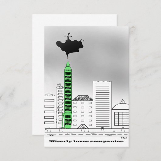Miserly verliest bedrijven bedankkaart (Voorkant / Achterkant)