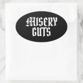 Misery Guts Ovale Sticker (Tas)