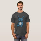 Misfit Blauwe Knuffel Konijn T-Shirt (Voorkant volledig)