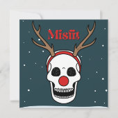 Misfit rode neus rendier schedel Kerstmis Feestdagenkaart (Voorkant)