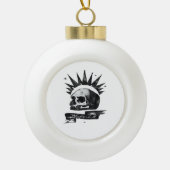 Misfit Skull Creative Character Art Style  Keramische Bal Ornament (Voorkant)