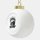 Misfit Skull Creative Character Art Style  Keramische Bal Ornament (Rechts)