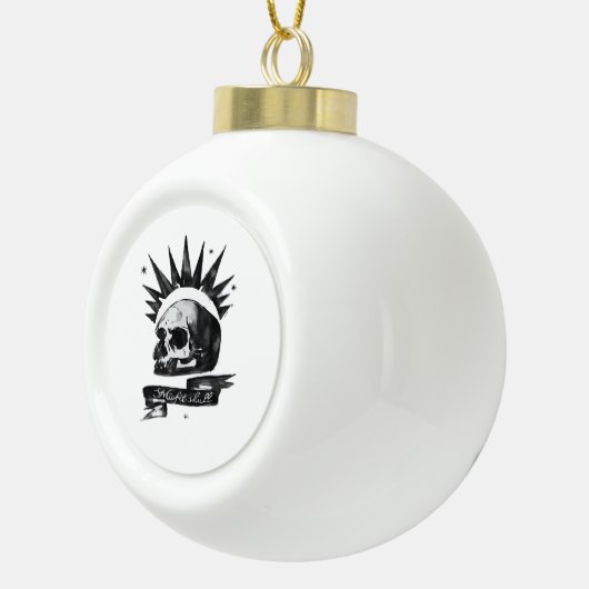 Misfit Skull Creative Character Art Style  Keramische Bal Ornament (Rechts)