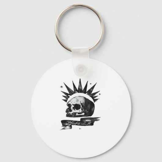 Misfit Skull Creative Character Art Style Keychain (Voorkant)