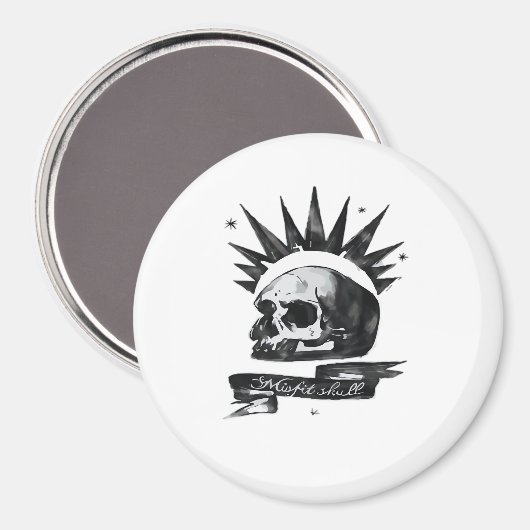 Misfit Skull Creative Character Art Style  Magneet (Voorkant / Achterkant)