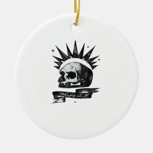 Misfit Skull Creative Character Art Style Ornament (Voorkant)