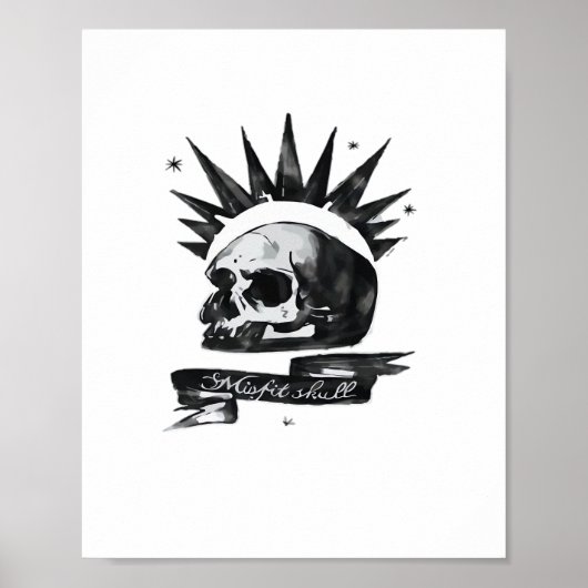 Misfit Skull Creative Character Art Style  Poster (Voorkant)