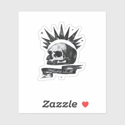 Misfit Skull Creative Character Art Style  Sticker (Vel)