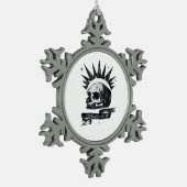 Misfit Skull Creative Character Art Style  Tin Sneeuwvlok Ornament (Links)