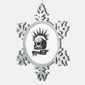 Misfit Skull Creative Character Art Style  Tin Sneeuwvlok Ornament (Rechts)
