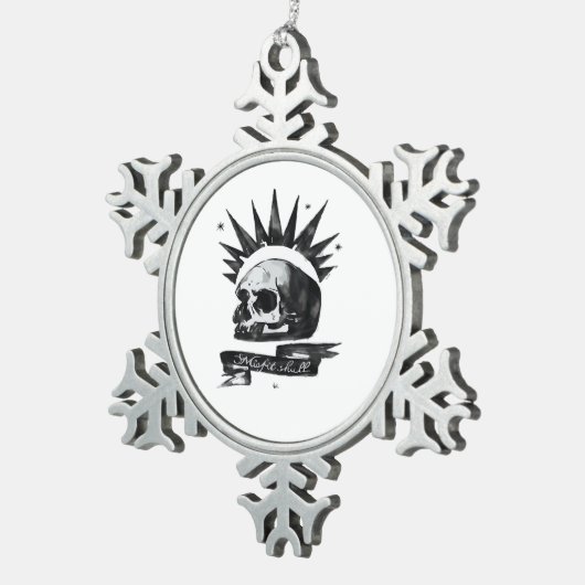Misfit Skull Creative Character Art Style  Tin Sneeuwvlok Ornament (Rechts)