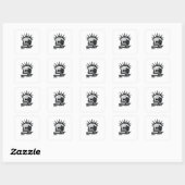 Misfit Skull Creative Character Art Style  Vierkante Sticker (Vel)