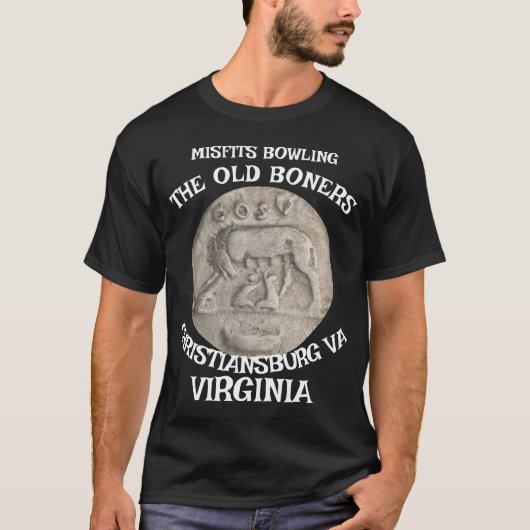 MISFITS BOWLING OLD BONERS CHRISTIANSBURG VIRGINIA T-SHIRT (Voorkant)