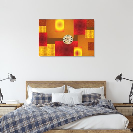 Mish Mosh Tick Tock Stretched Canvas Afdrukken (Insitu (Slaapkamer))