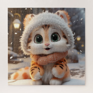 Misha - Een pluizige sneeuwluipaard Legpuzzel