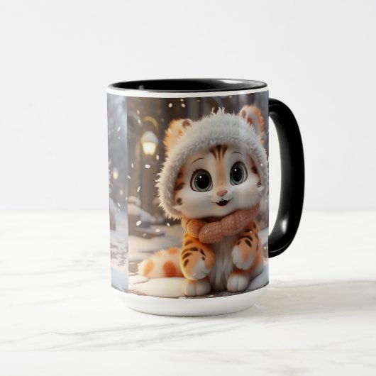 Misha - Een pluizige sneeuwluipaard Mok (Voorkant rechts)