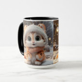 Misha - Een pluizige sneeuwluipaard Mok (Voorkant links)