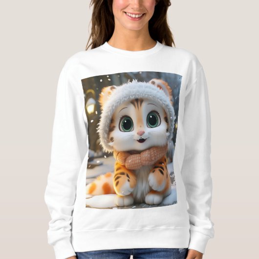 Misha - Een pluizige sneeuwluipaard Trui (Voorkant)