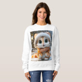 Misha - Een pluizige sneeuwluipaard Trui (Voorkant volledig)